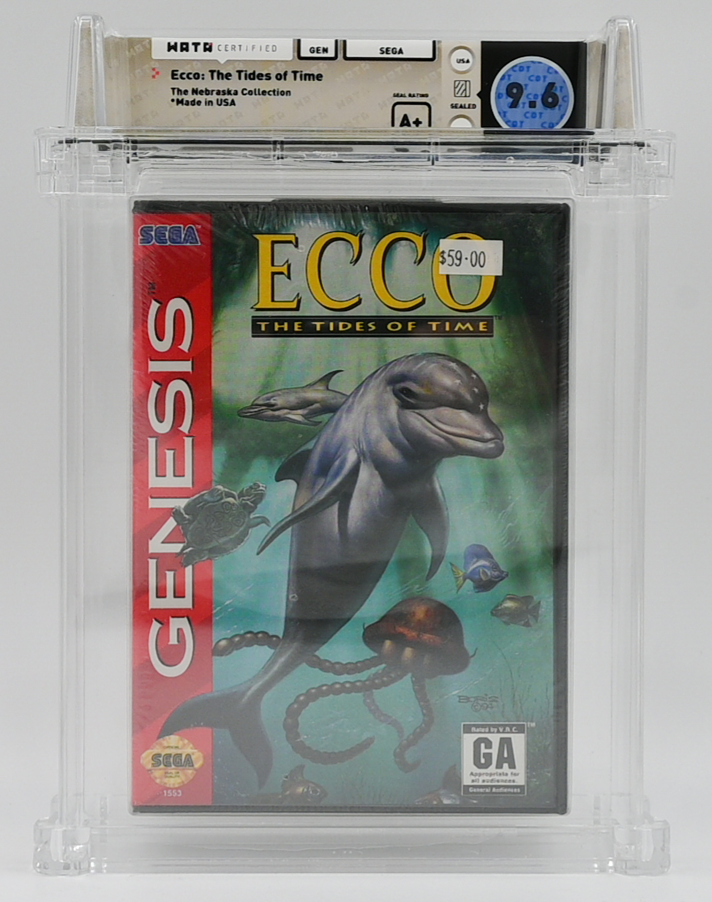 Ecco: The Tides of Time SEGA GENESIS 9.6 A+ - NEBRASKA COLLECTION