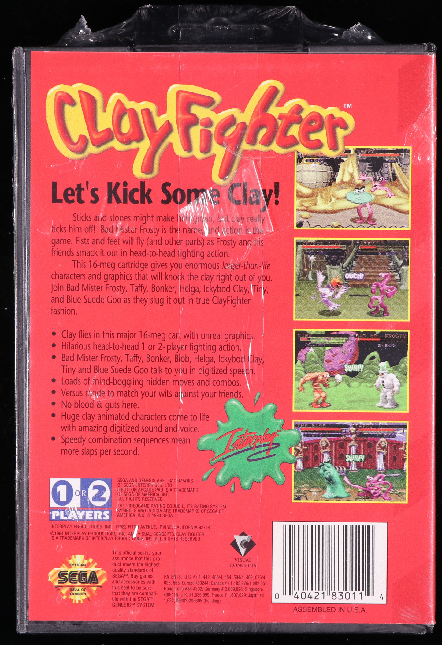 Clayfighter SEGA GENESIS 9.2 B+ - NEBRASKA COLLECTION
