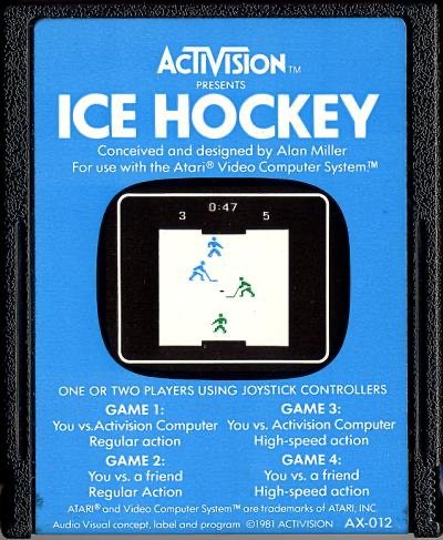 Ice Hockey (Ice Blue Label) - Atari 2600