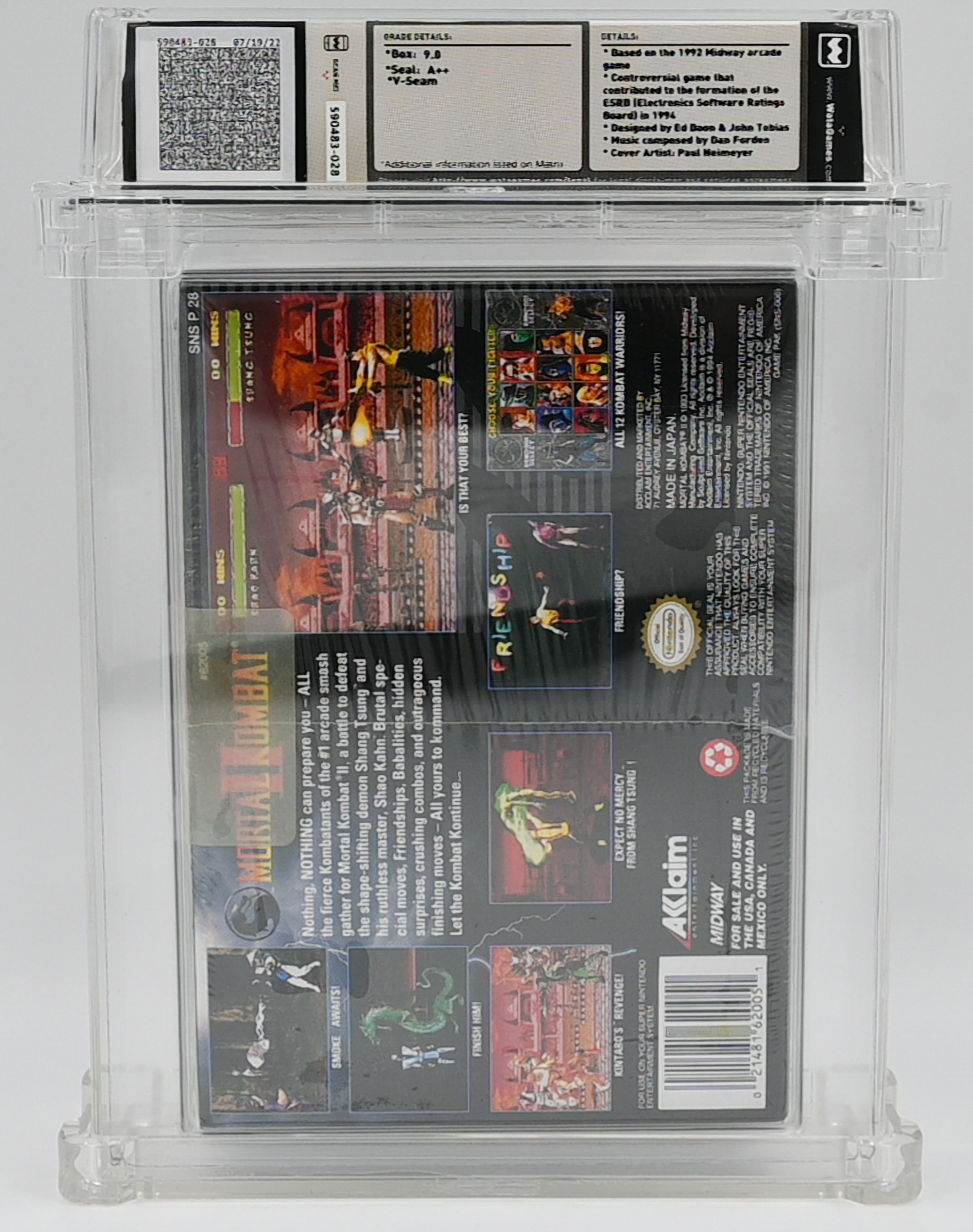 Mortal Kombat II SNES 9.8 A++ - NEBRASKA COLLECTION