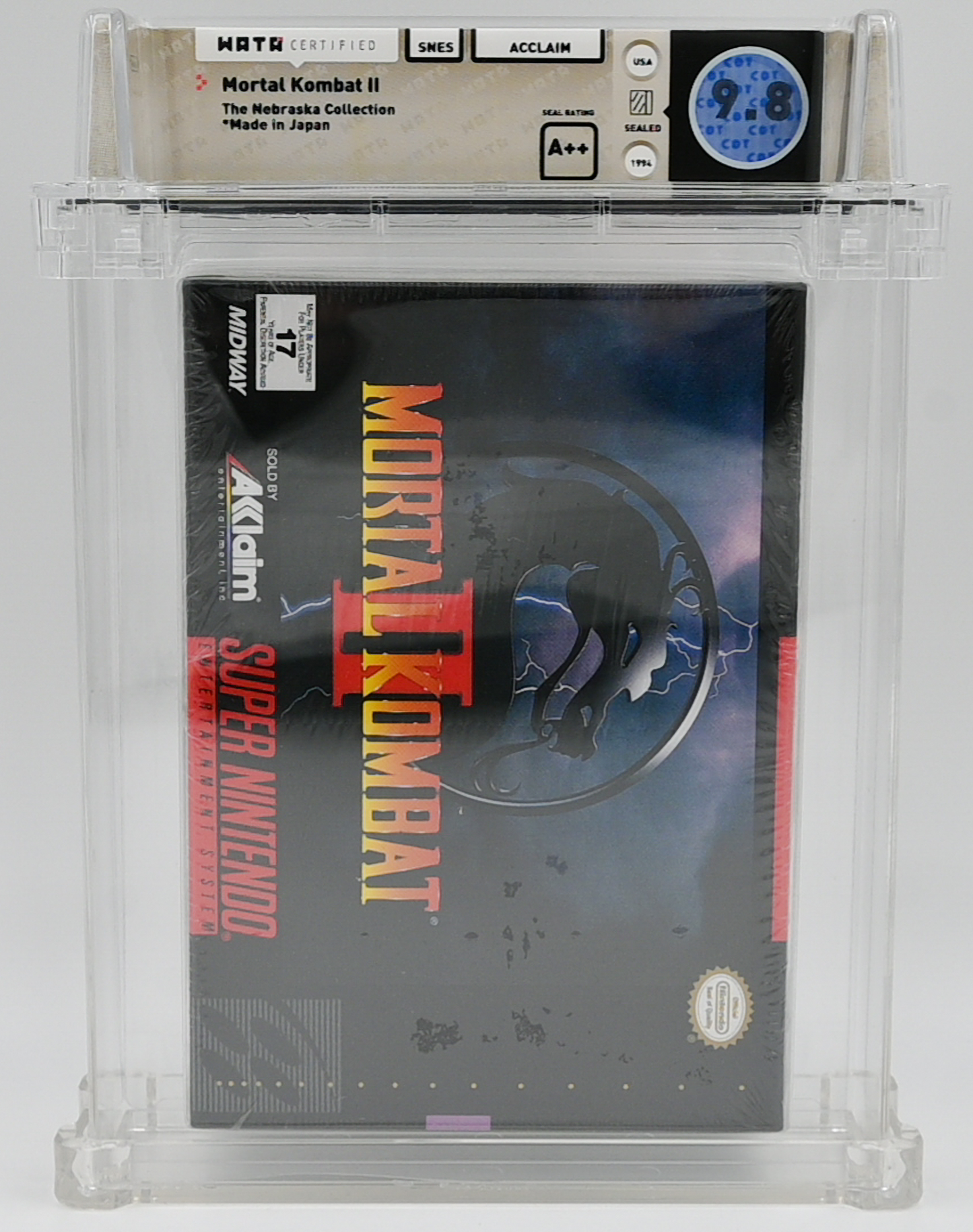 Mortal Kombat II SNES 9.8 A++ - NEBRASKA COLLECTION