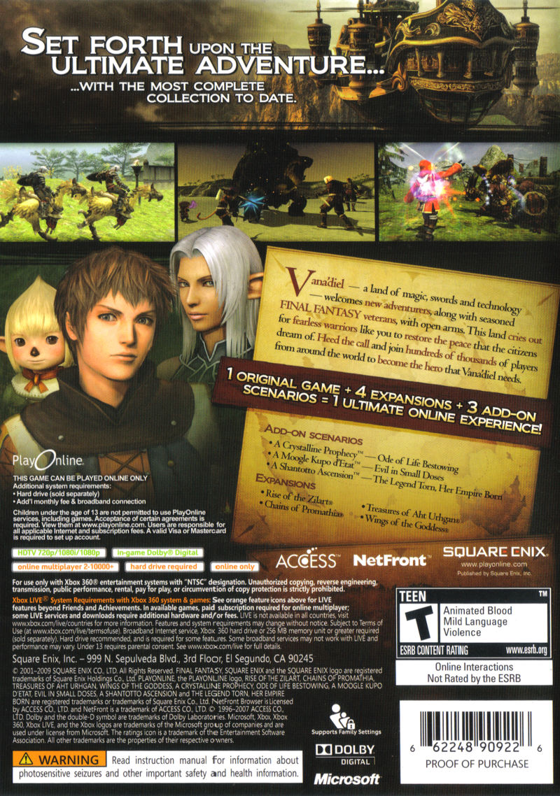 Final Fantasy XI: Online - Ultimate Collection - Xbox 360