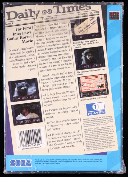 Dracula Unleashed SEGA CD 9.4 B+ - NEBRASKA COLLECTION