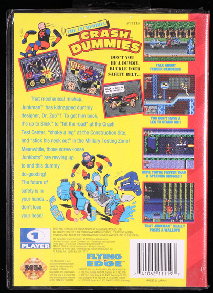 The Incredible Crash Dummies SEGA GENESIS 9.6 A+ - NEBRASKA COLLECTION