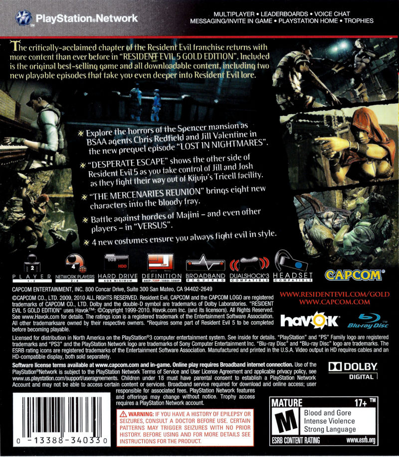 Resident Evil 5: Gold Edition - PS3