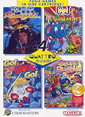 Quattro Arcade (F-16 Renegade / C.J.'s Elephant Antics / Go! Dizzy Go! / Stunt Buggies) - NES