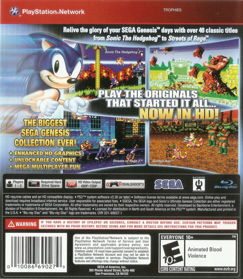 Sonic's Ultimate Genesis Collection - Greatest Hits - PS3