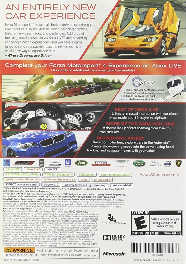 Forza Motorsport 4 - Essentials Edition - Xbox 360