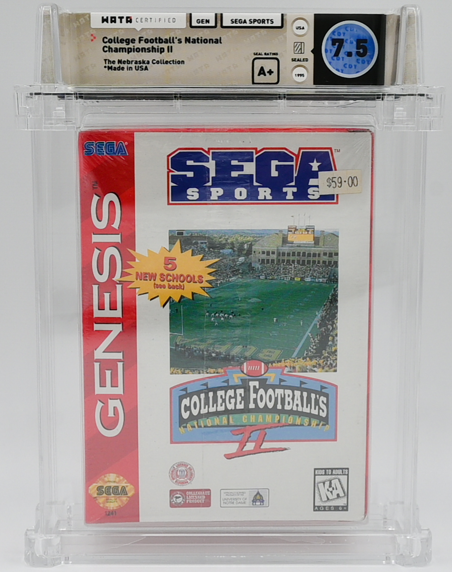 College Football's National Championship II SEGA GENESIS 7.5 A+ - NEBRASKA COLLECTION