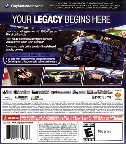Gran Turismo 6 - Anniversary Edition - PS3
