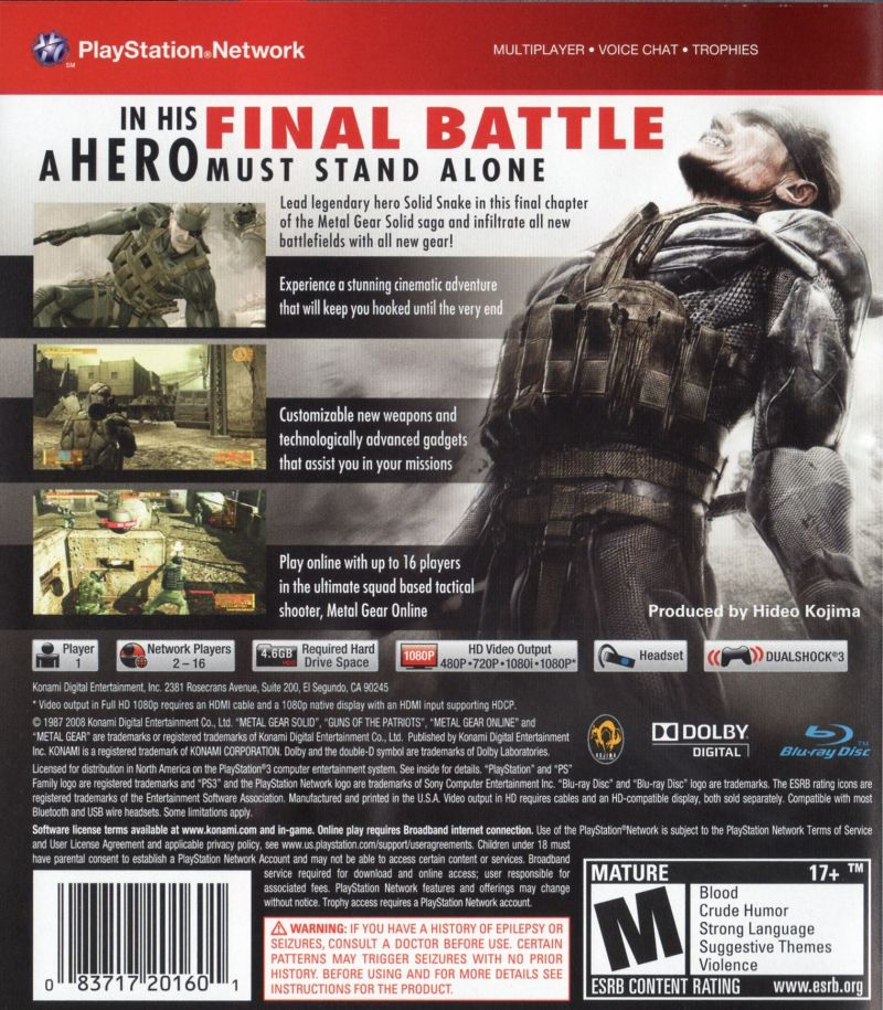 Metal Gear Solid 4: Guns of the Patriots - Greatest Hits - PS3