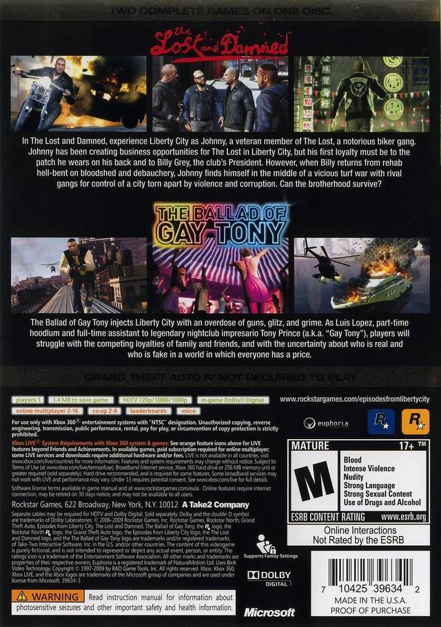 Grand Theft Auto: Episodes from Liberty City - Xbox 360