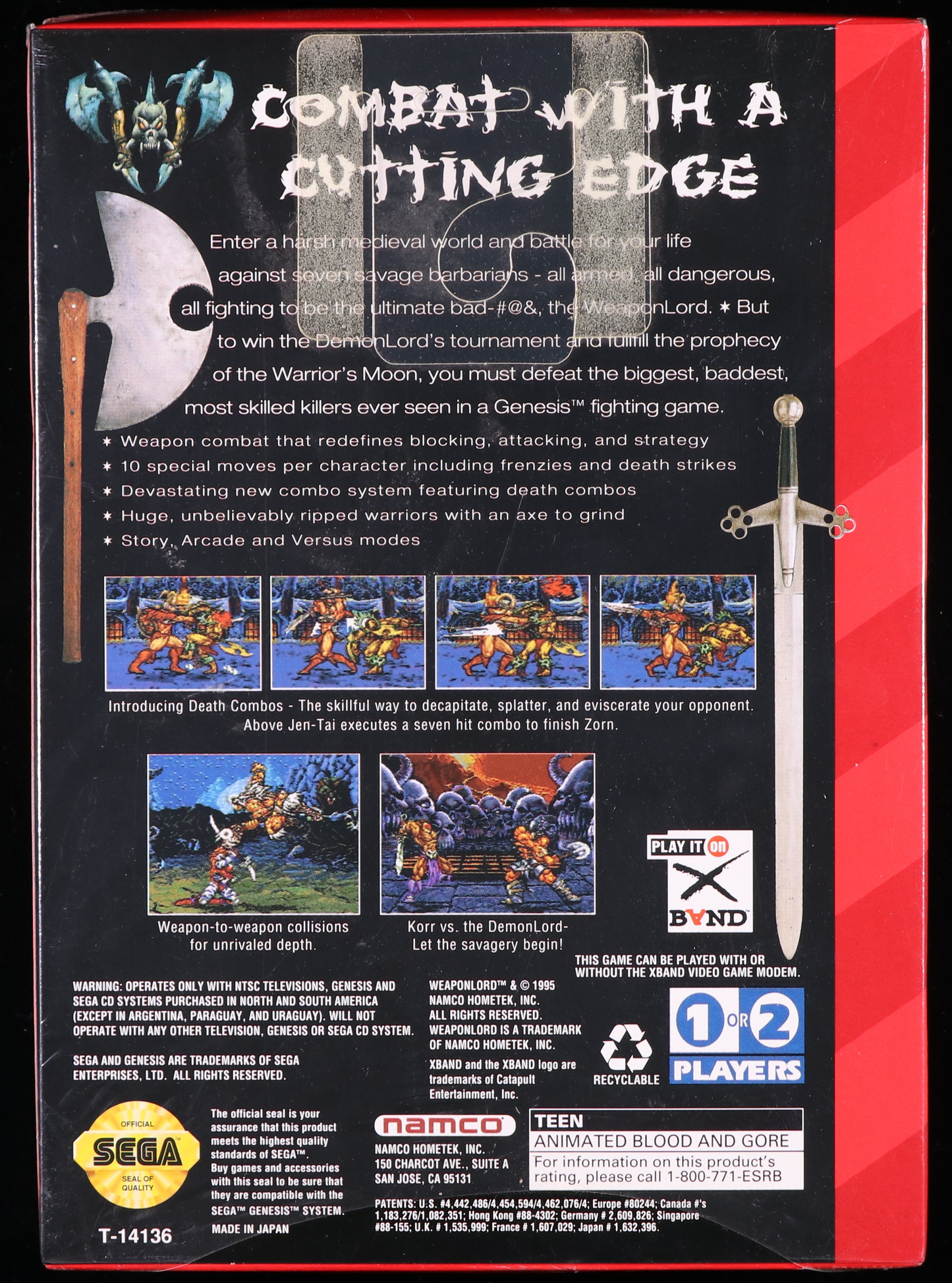 Weaponlord SEGA GENESIS 7.5 A+ - NEBRASKA COLLECTION