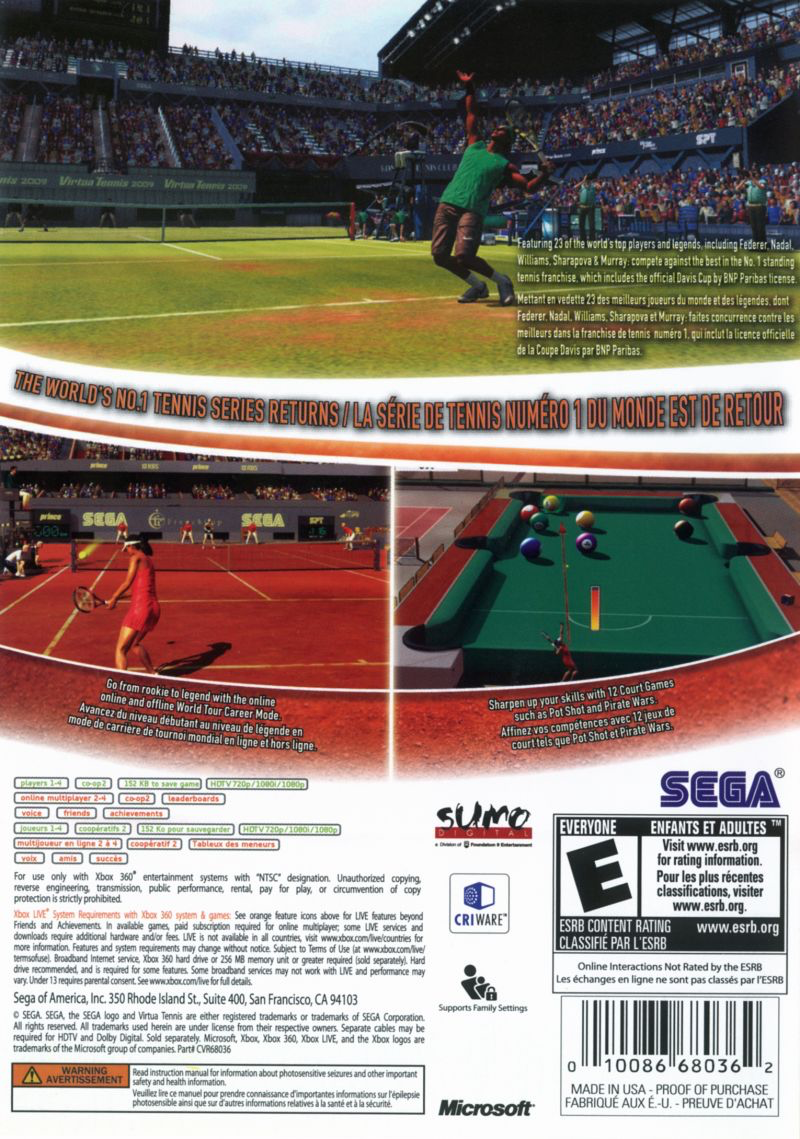 Virtua Tennis 2009 - Xbox 360