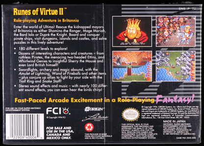 Ultima: Runes of Virtue II SNES 9.6 A - NEBRASKA COLLECTION