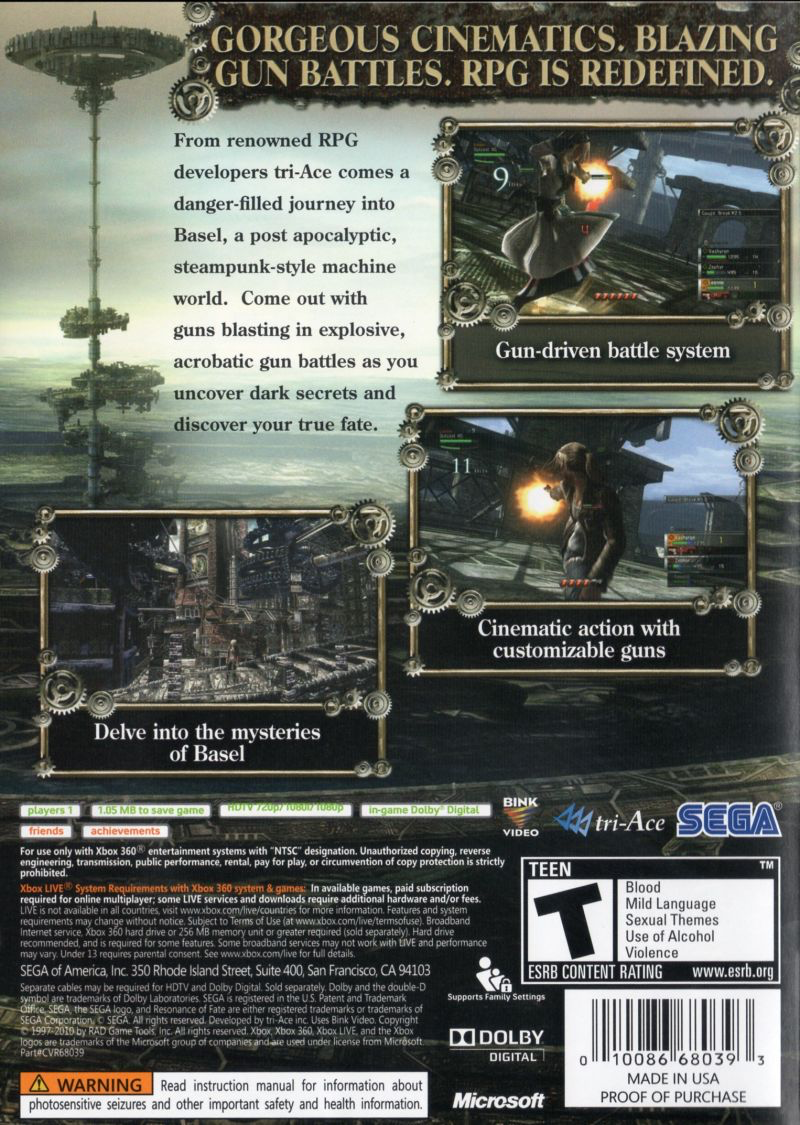 Resonance of Fate - Xbox 360