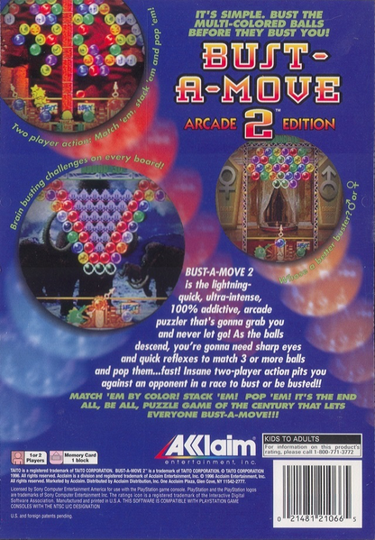 Bust-A-Move 2 (Longbox) - PS1