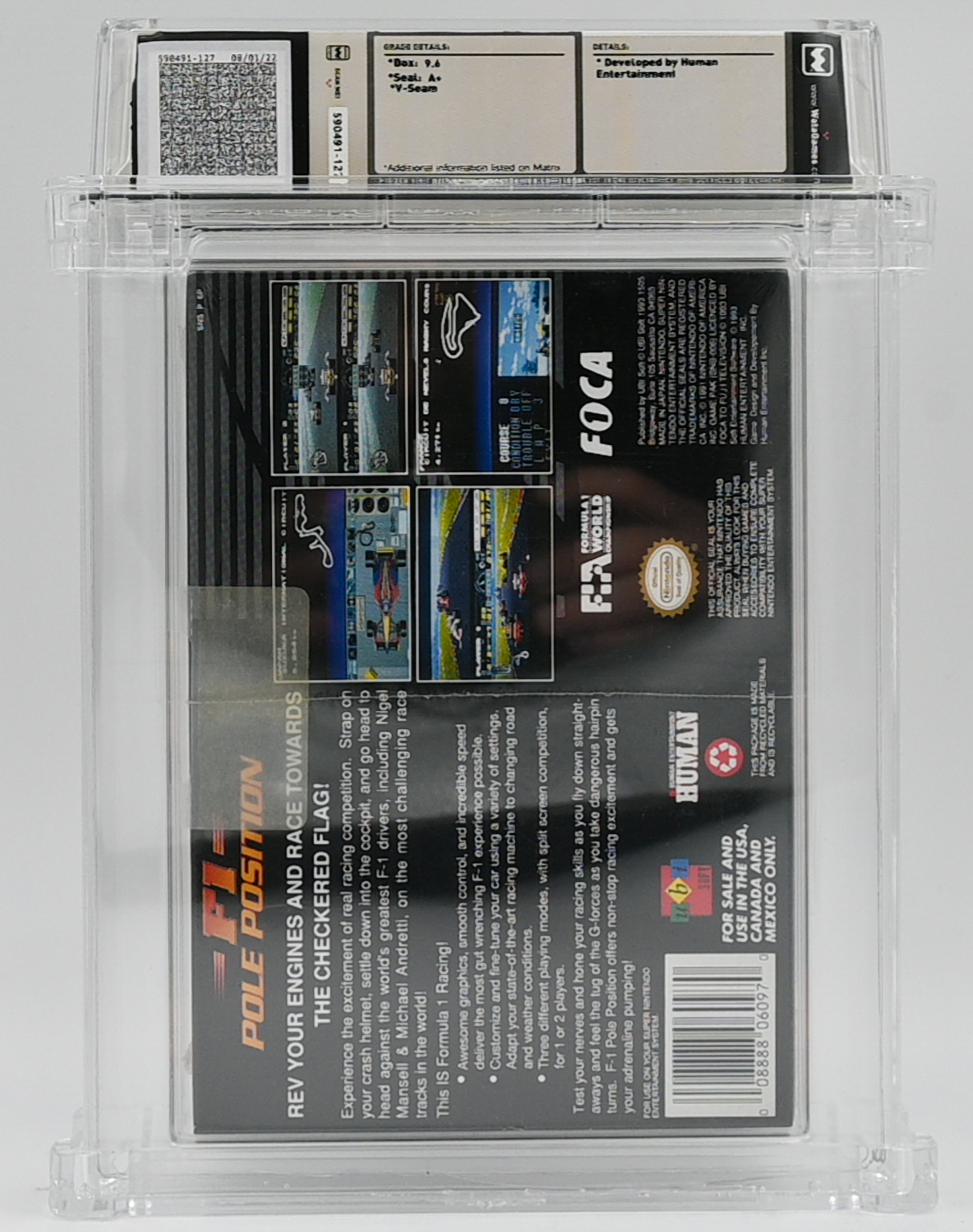 F1 Pole Position SNES 9.6 A+ - NEBRASKA COLLECTION