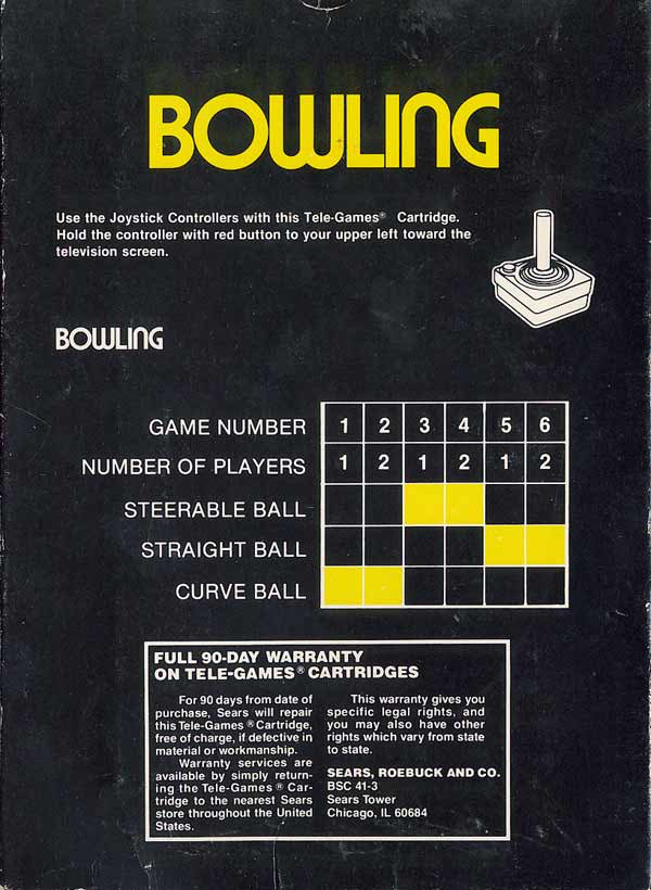 Bowling (Tele-Games) - Atari 2600