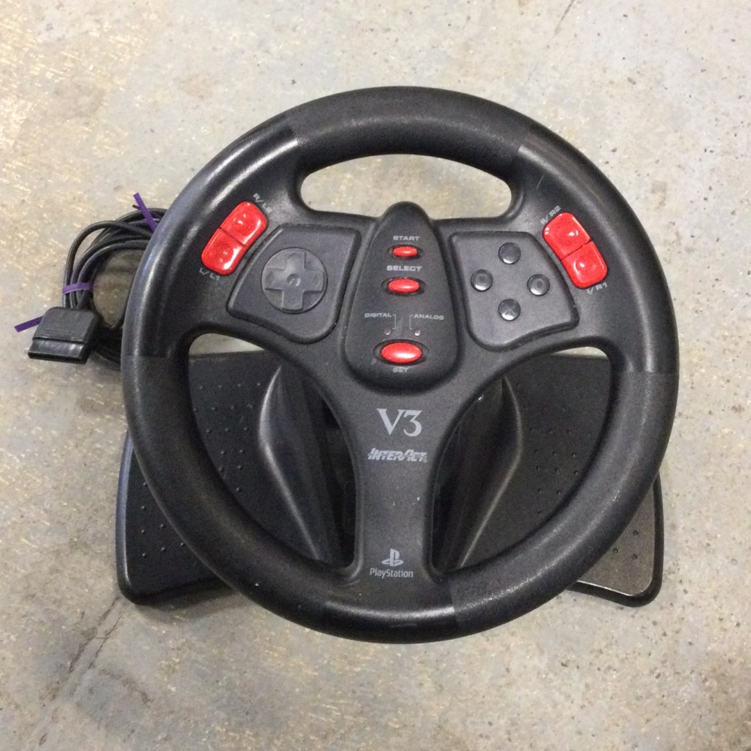 InterAct V3 Playstation Race Wheel Red - PS2