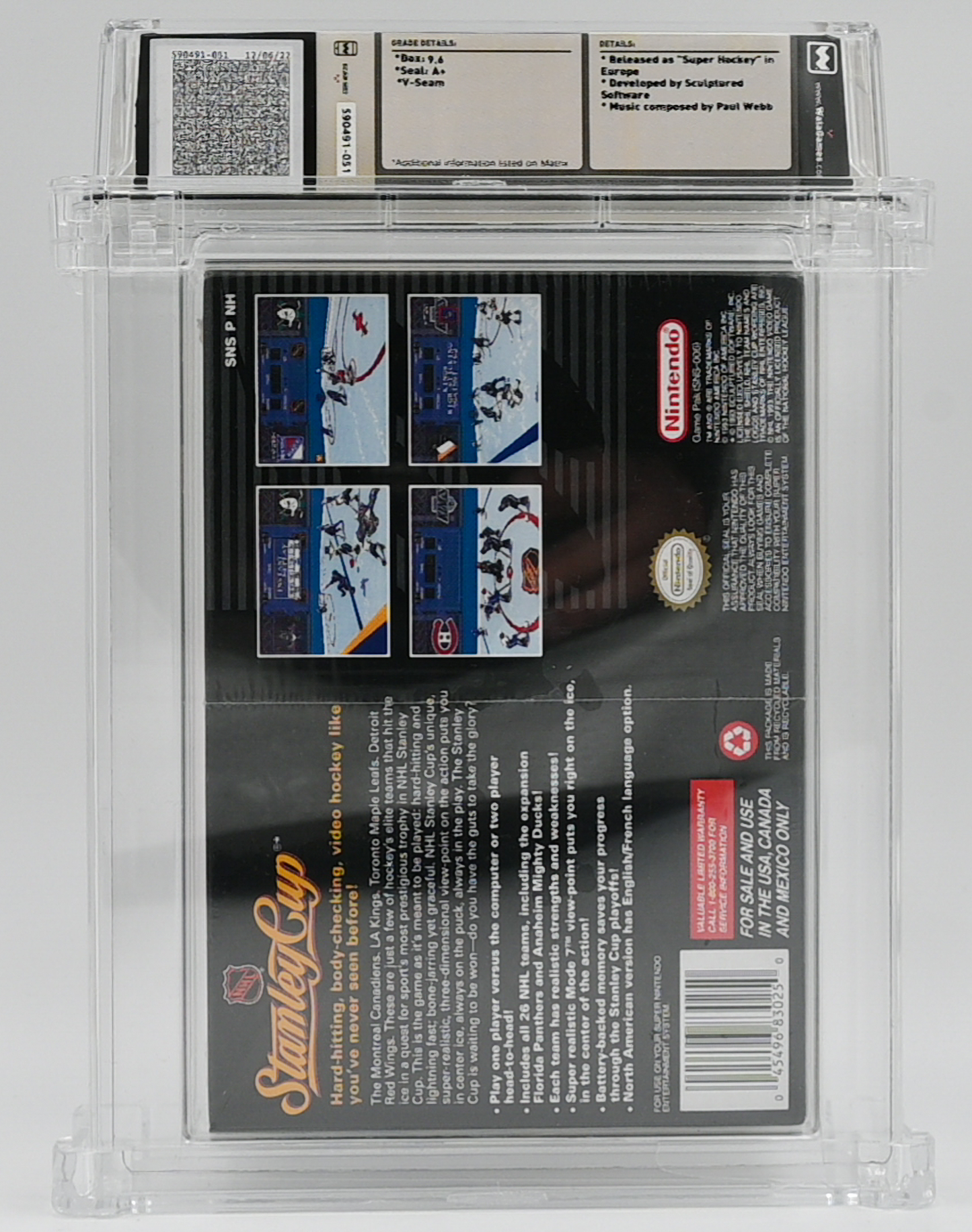 NHL Stanley Cup SNES 9.6 A+ - NEBRASKA COLLECTION