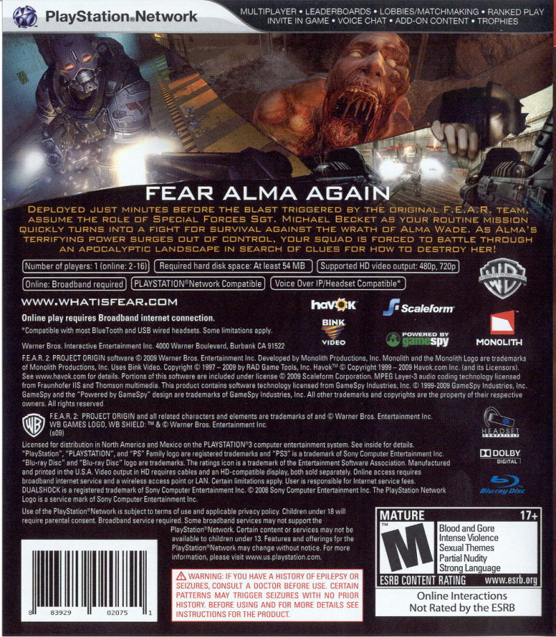 FEAR 2: Project Origin - PS3
