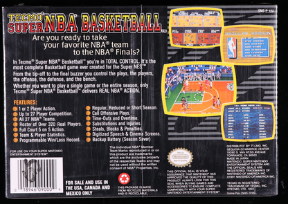 Tecmo Super NBA Basketball SNES 9.6. A - NEBRASKA COLLECTION