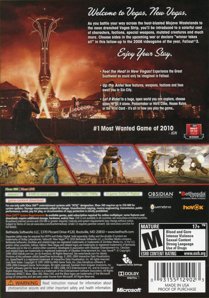 Fallout: New Vegas - Collectors Edition - Xbox 360