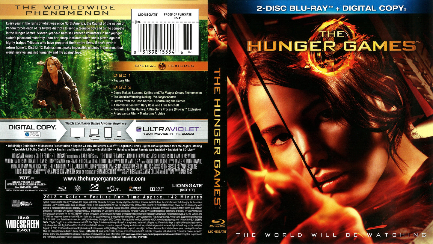 Hunger Games - Blu-ray Action/Adventure 2012 PG-13