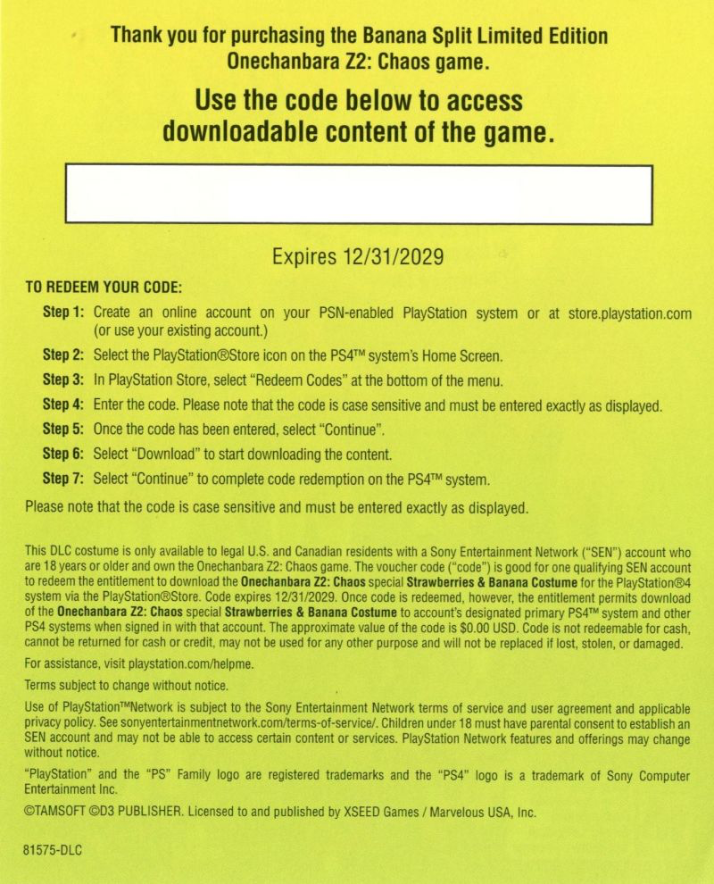 Onechanbara Z2: Chaos - Banana Split Edition - PS4