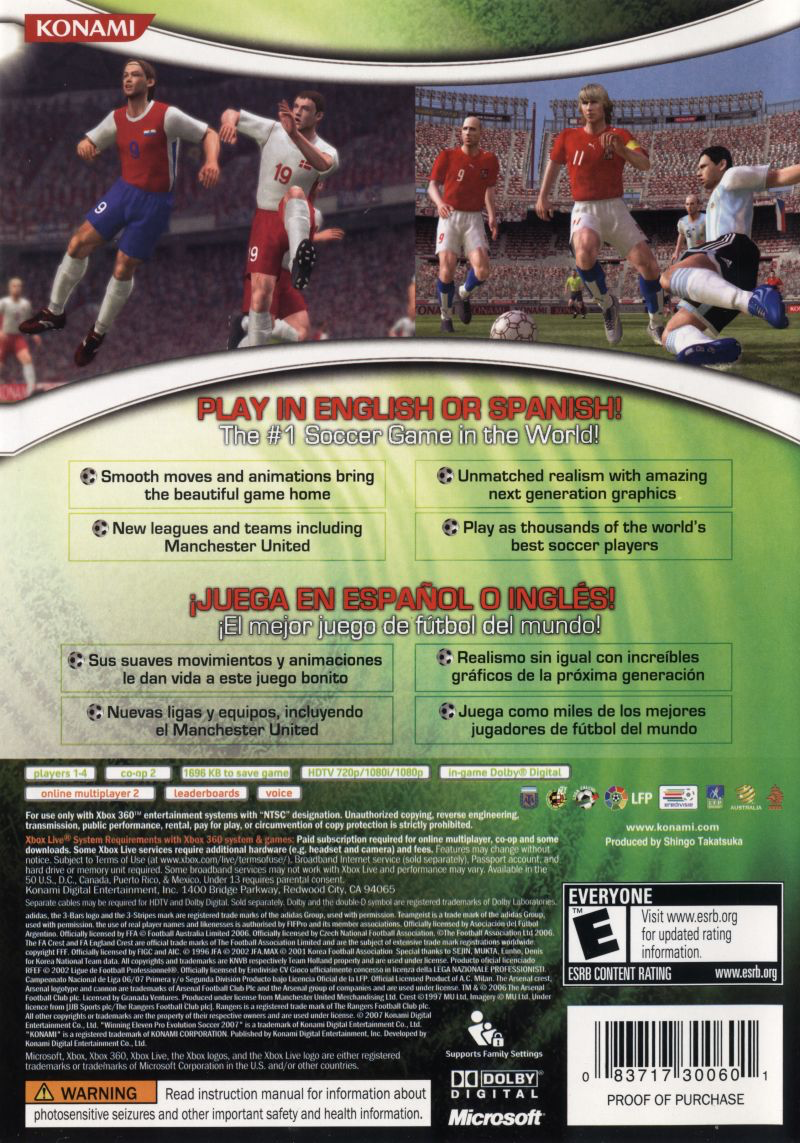 Winning Eleven: Pro Evolution Soccer 2007 - Xbox 360