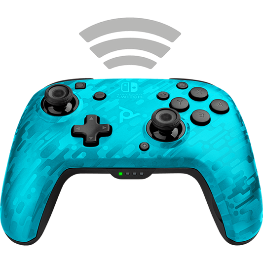PDP Faceoff Wireless Deluxe Controller Neon Blue Camo - Switch