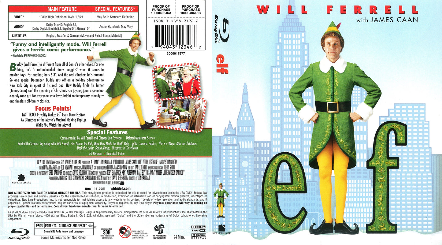 Elf - Blu-ray Comedy 2003 PG
