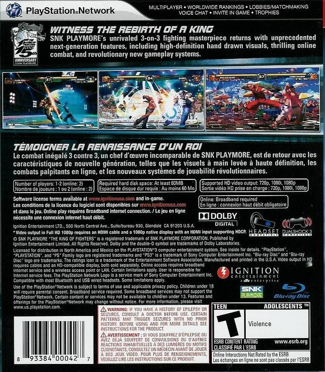 King of Fighters XII 12 - PS3