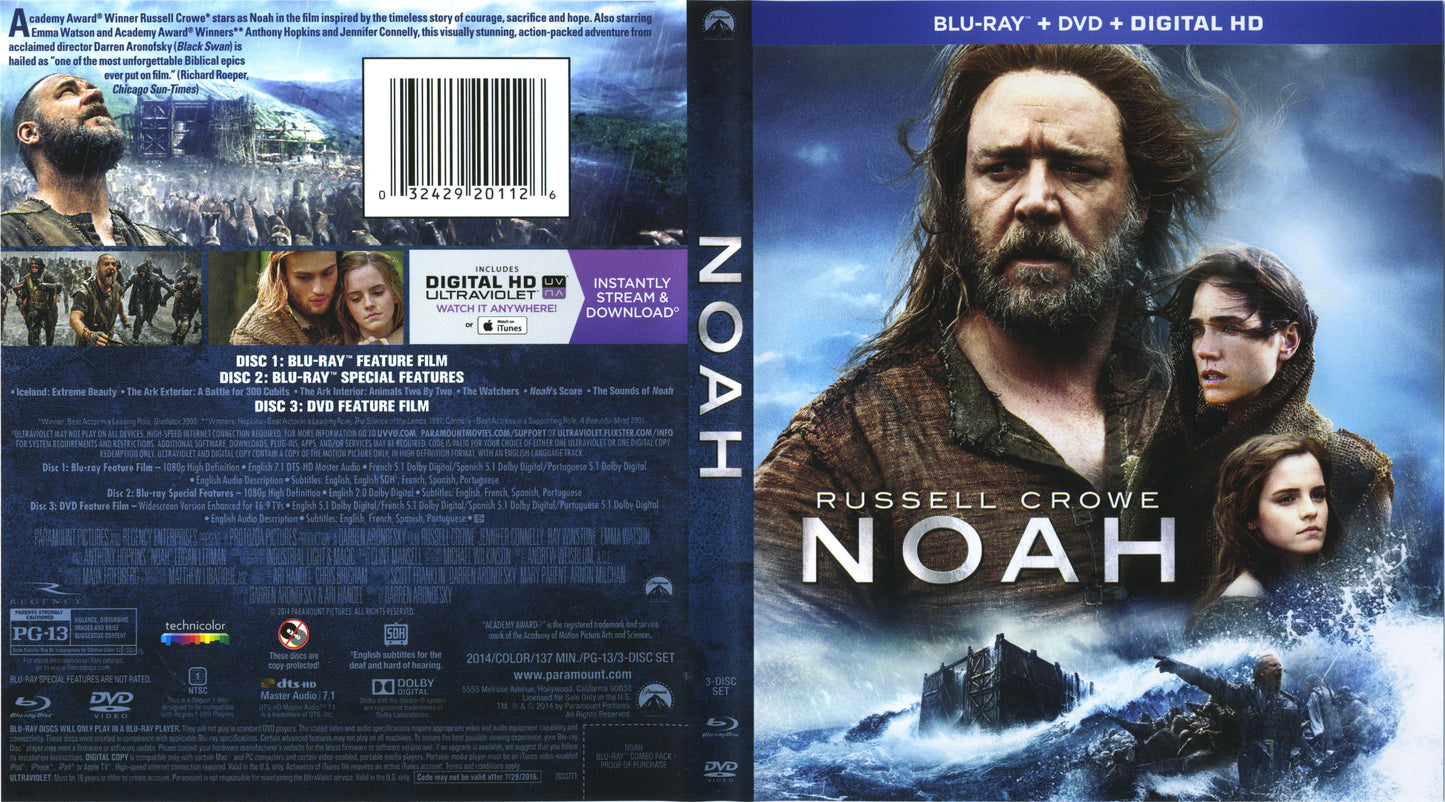 Noah - Blu-ray Action/Adventure 2014 PG-13
