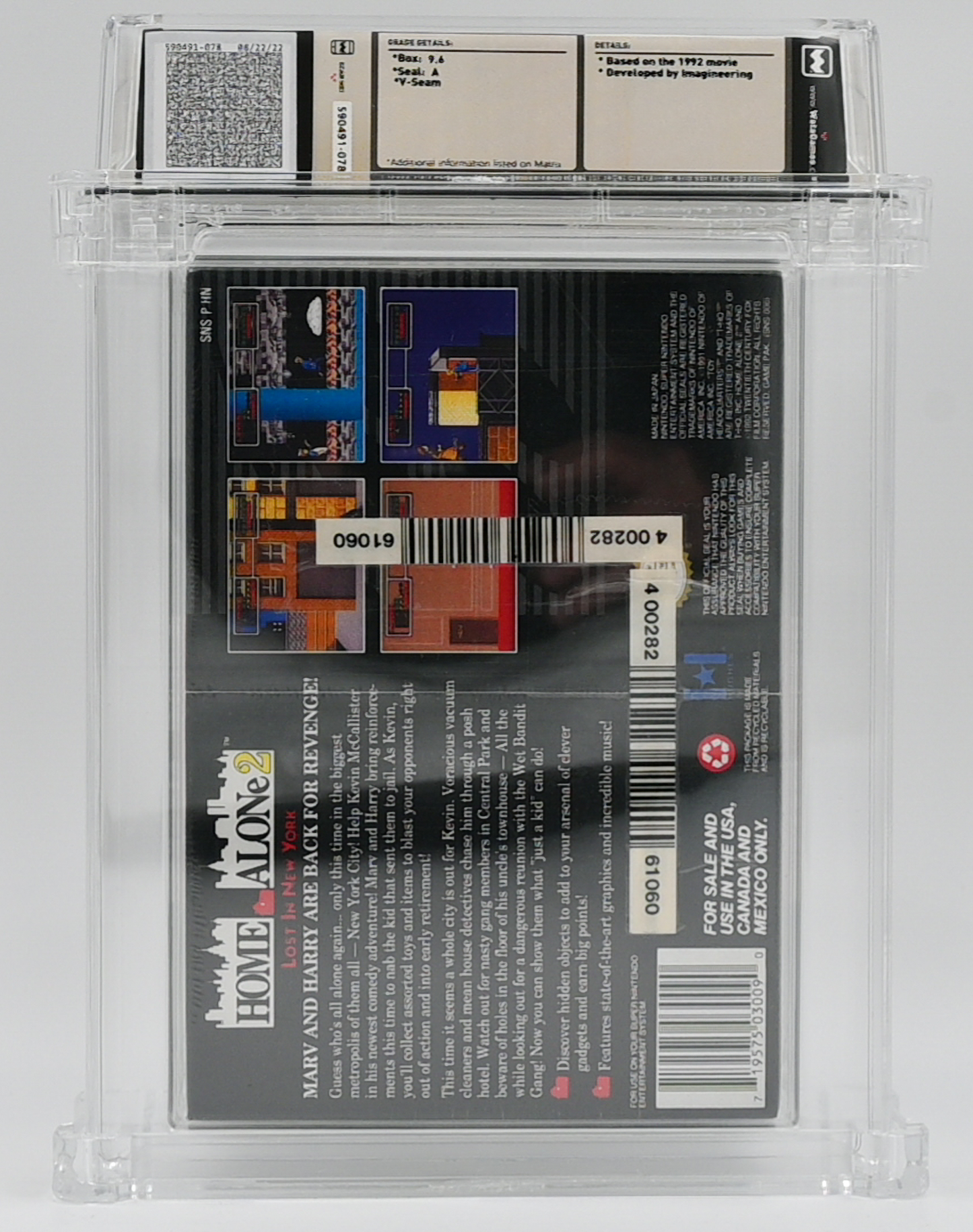 Home Alone 2: Lost in New York SNES 9.6 A - NEBRASKA COLLECTION