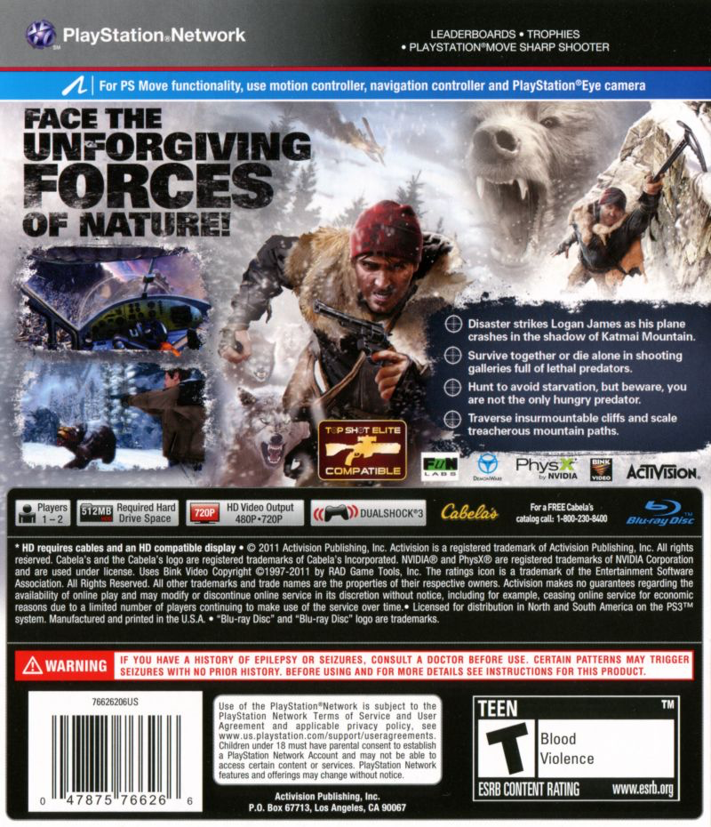 Cabela's Survival: Shadows Of Katmai - PS3