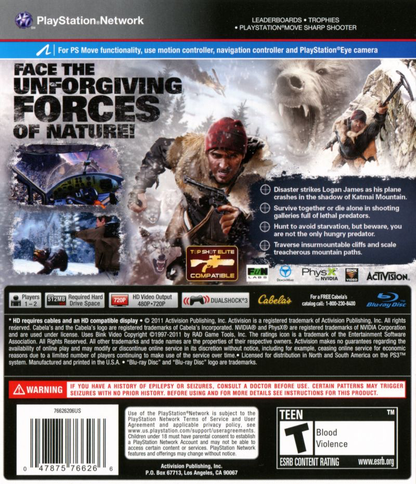 Cabela's Survival: Shadows Of Katmai - PS3