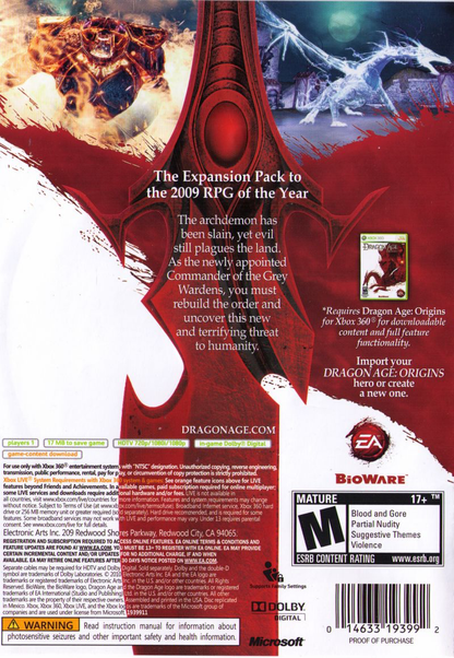 Dragon Age: Origins Awakening - Xbox 360
