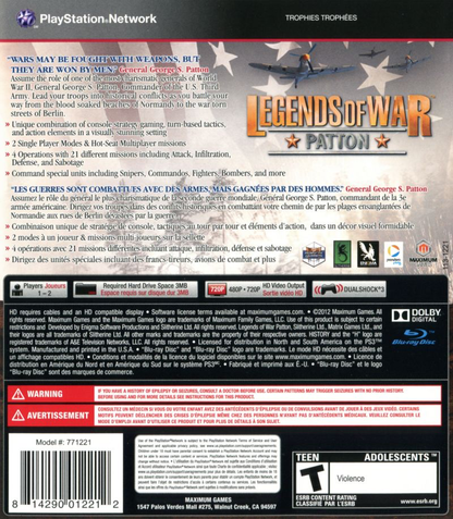 History Channel Legends of War: Patton - PS3
