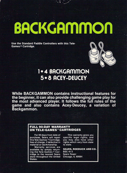 Backgammon (Tele-Games) - Atari 2600