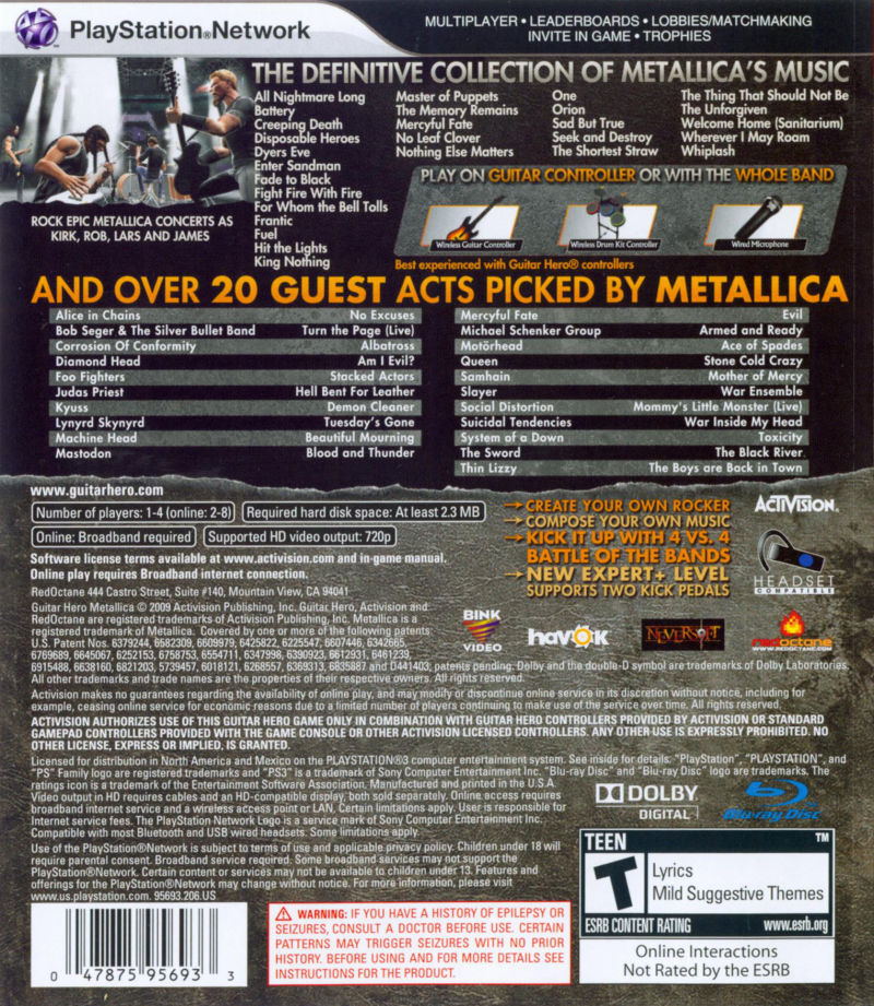 Guitar Hero: Metallica - PS3