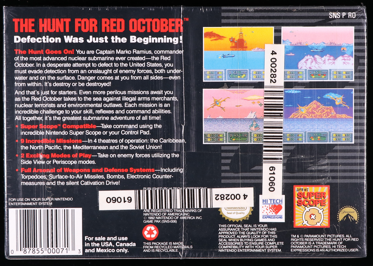 The Hunt for Red October SNES 9.0 B+ - NEBRASKA COLLECTION