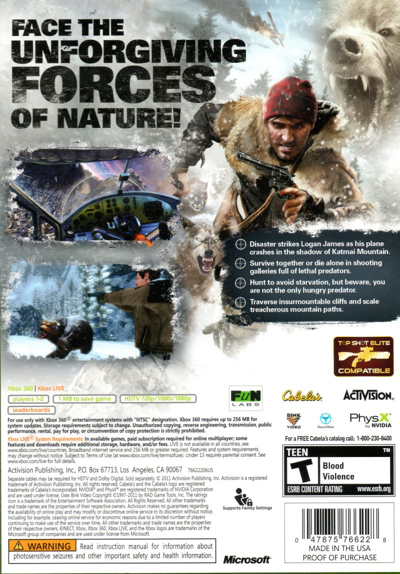 Cabela's Survival: Shadows Of Katmai - Xbox 360