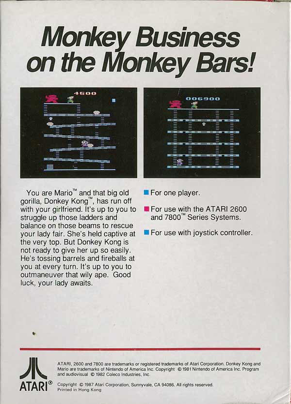 Donkey Kong (Red Label) - Atari 2600