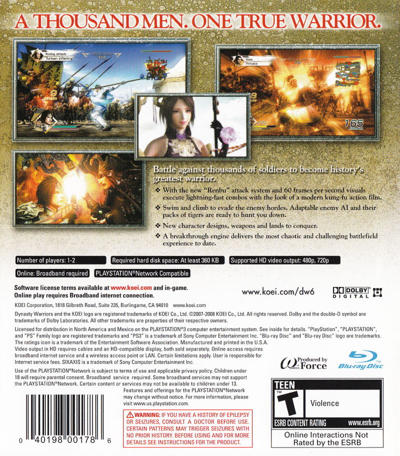 Dynasty Warriors 6 - PS3