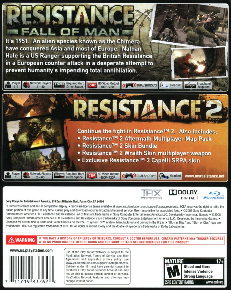 Resistance Dual Pack - PS3