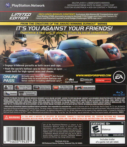 Need for Speed: Hot Pursuit - Limited Edition - PS3