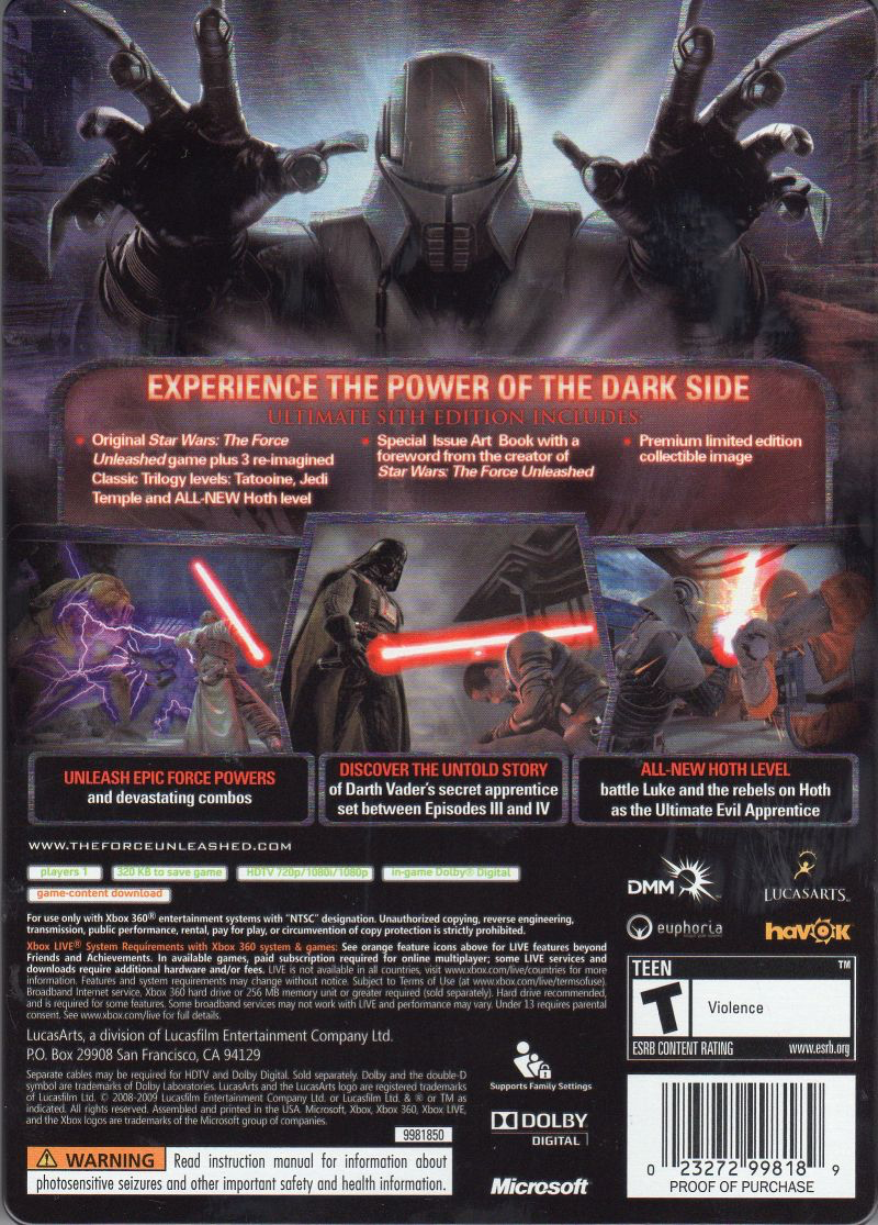 Star Wars: The Force Unleashed - Ultimate Sith Edition - Xbox 360