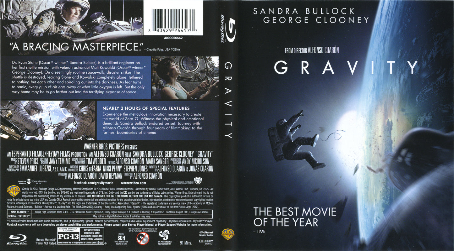 Gravity - 3D Blu-ray SciFi 2013 PG-13